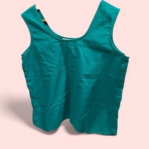 Vintage 80’s aqua cotton boxy luxury tank Richard James New York